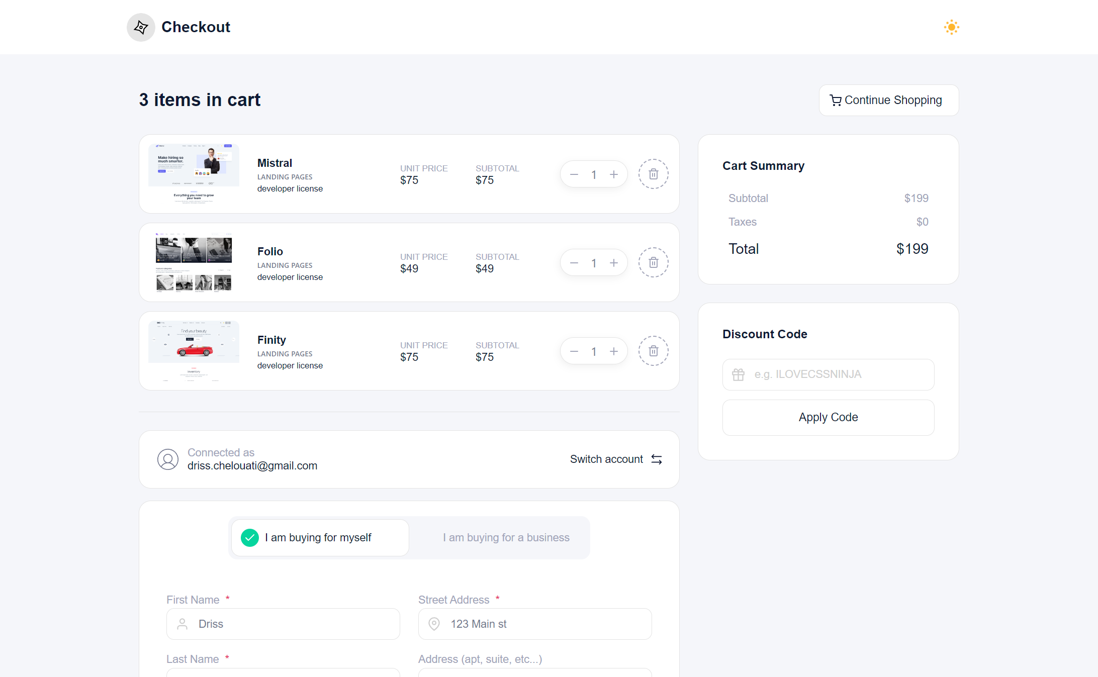 Checkout Page