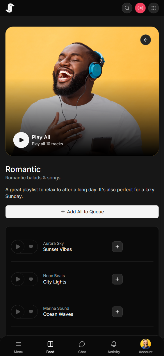 Music mobile UI