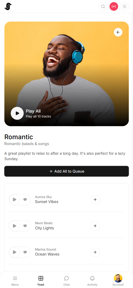 Music mobile UI