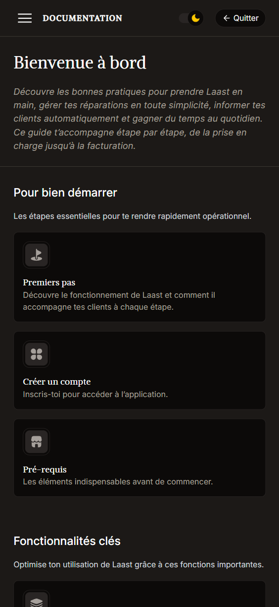 Laast Mobile UI