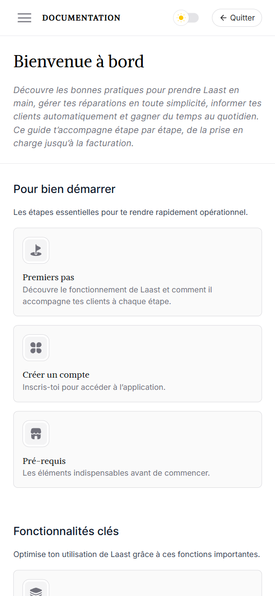 Laast Mobile UI
