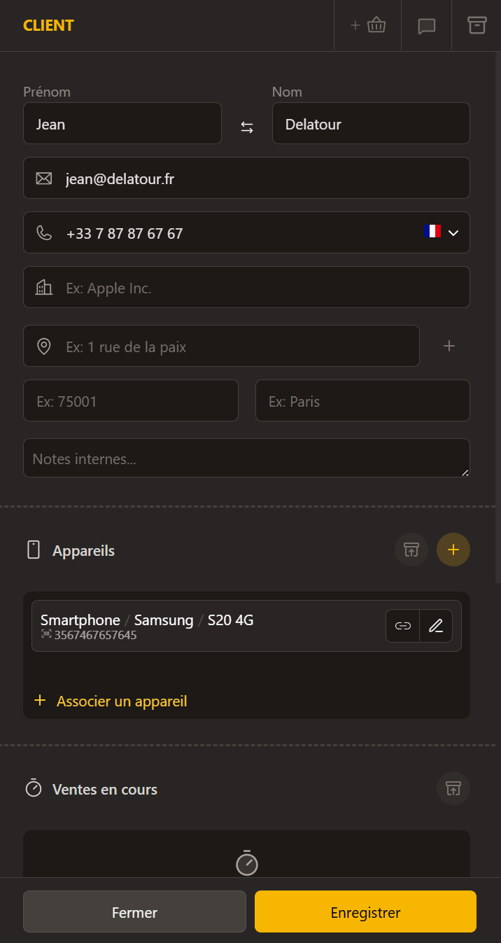 Laast panel UI