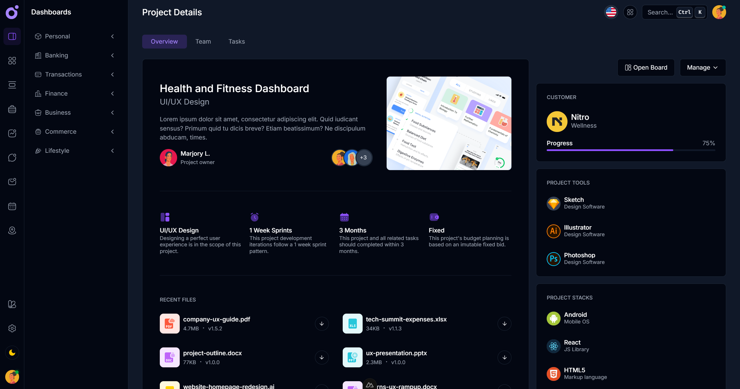 Tairo Dashboard UI Kit