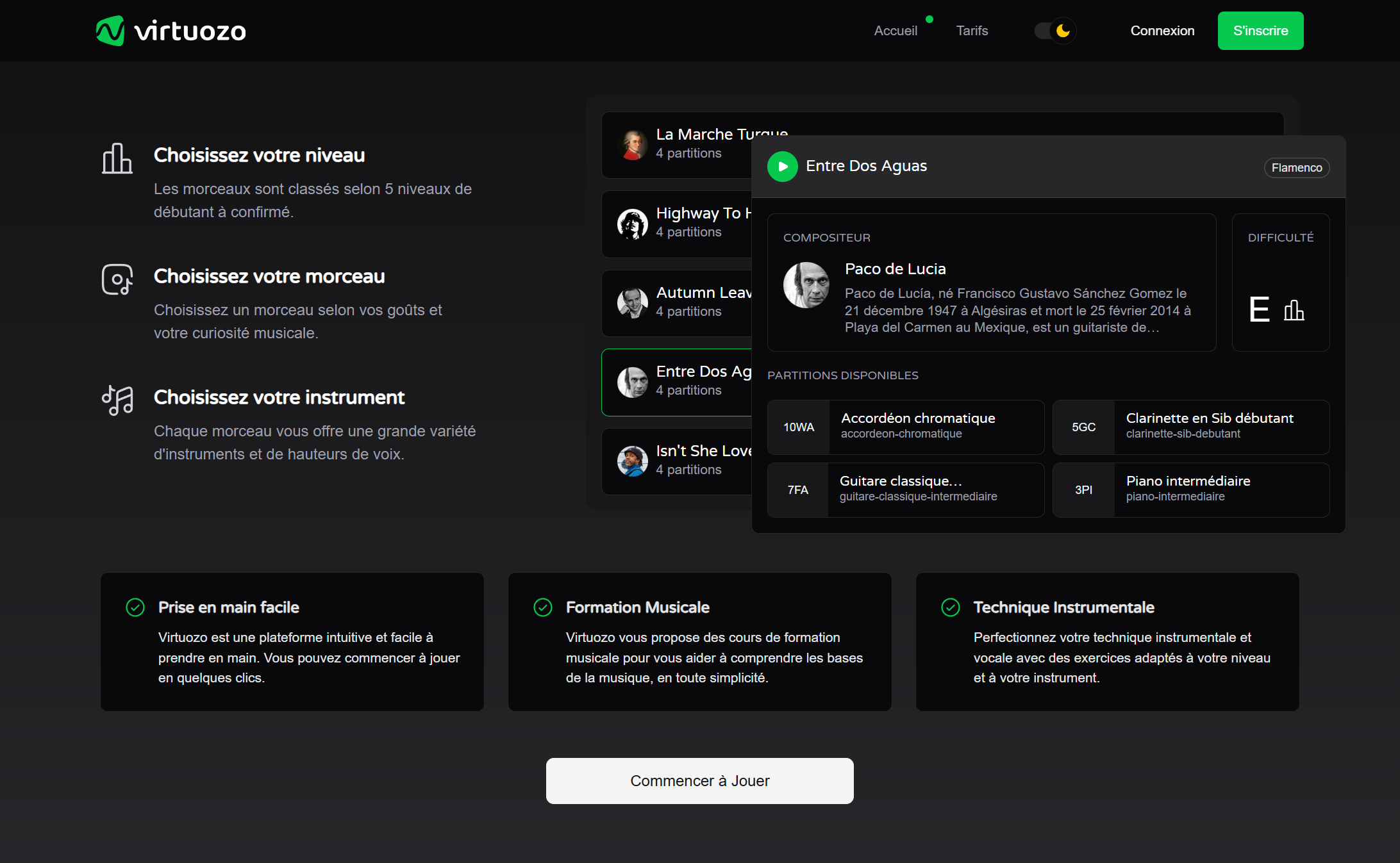 Virtuozo Features Section